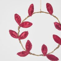 Handmade Mini Velvet Wreath Red