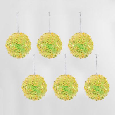 Lemon Blast Bauble Yellow - Set of 6