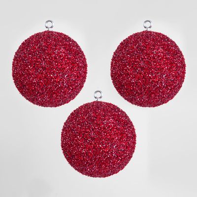 Ruby Crunch Bauble - Set of 3