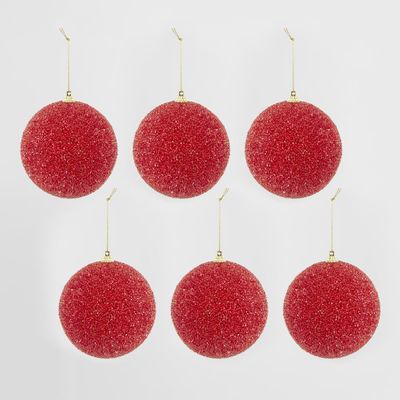 Pomodoro Ice Bauble Red - Set of 6