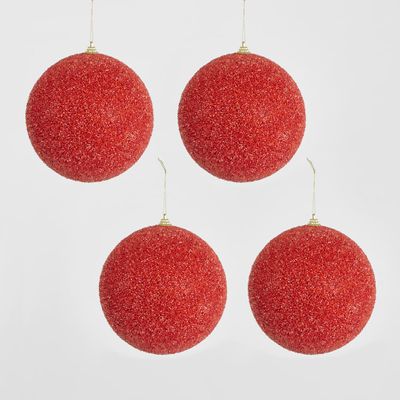 Pomodoro Ice Bauble Red - Set of 4