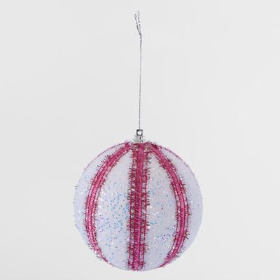 Candy Stripe Bauble Pink Set of 6