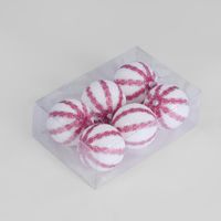 Candy Stripe Bauble Pink Set of 6