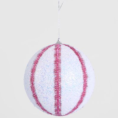 Candy Stripe Bauble Pink Set of 4