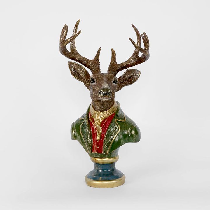 Golden Stag Bust Green Coat