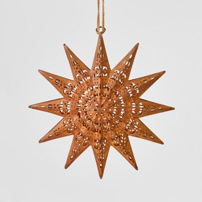 Rusty Etched Star Decoration