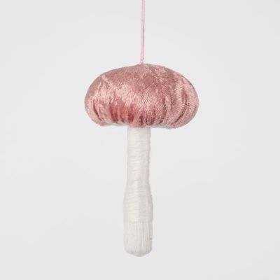 Mushroom Velvet Top Decoration Pink