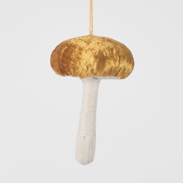 Mushroom Velvet Top Decoration Gold