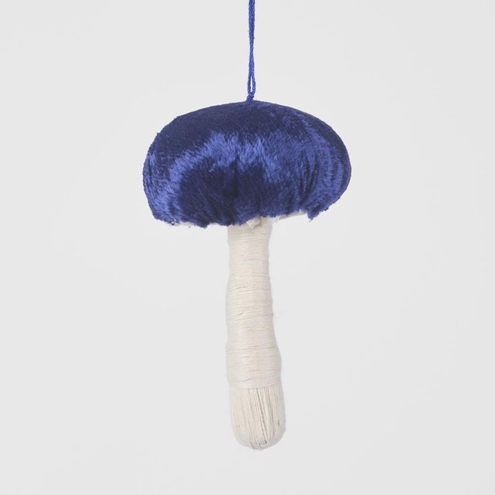 Mushroom Velvet Top Decoration Navy