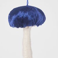 Mushroom Velvet Top Decoration Navy