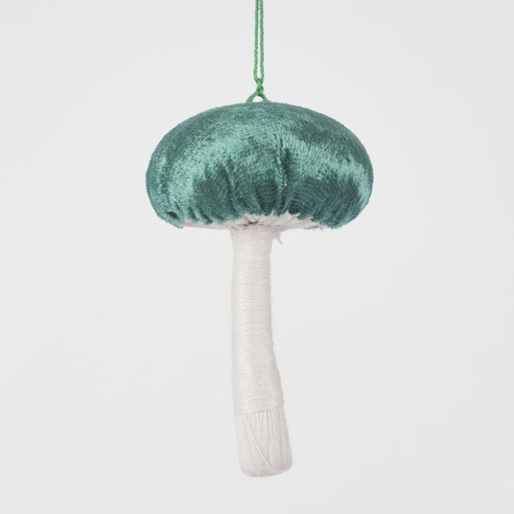 Mushroom Velvet Top Decoration Green