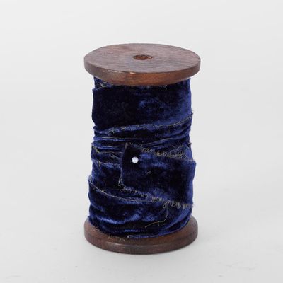 Frayed Velvet Ribbon Navy Blue 30mm x 10m