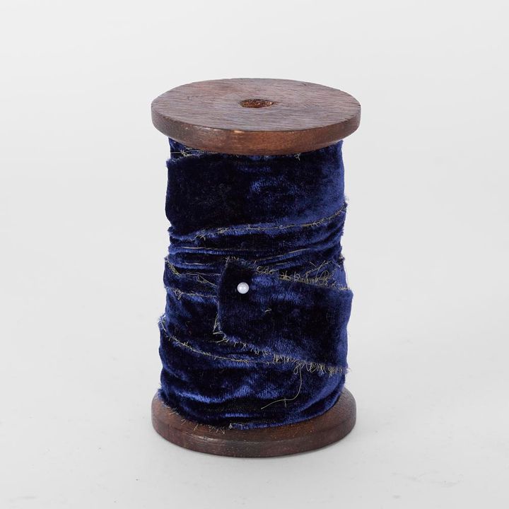 Frayed Velvet Ribbon Navy Blue 30mm x 10m