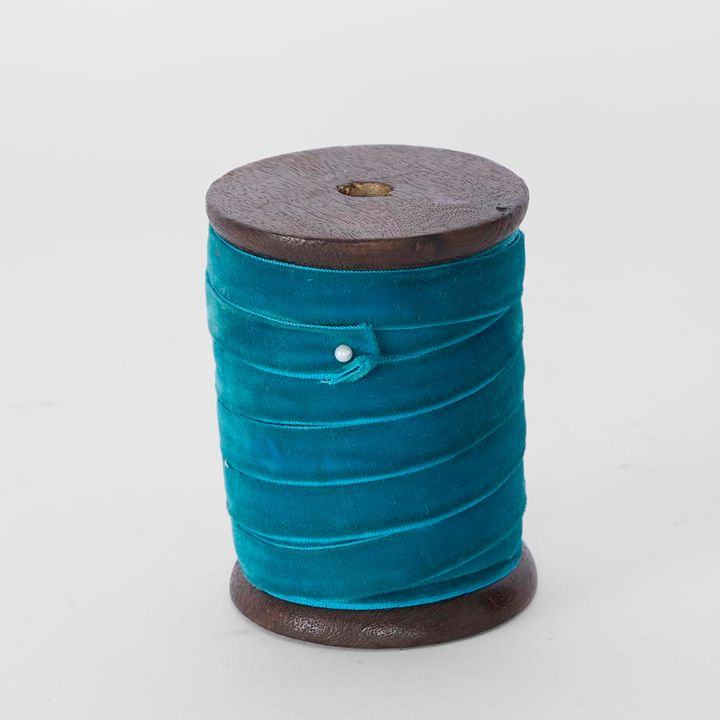 Velvet Ribbon Teal Blue 10mm x 10m