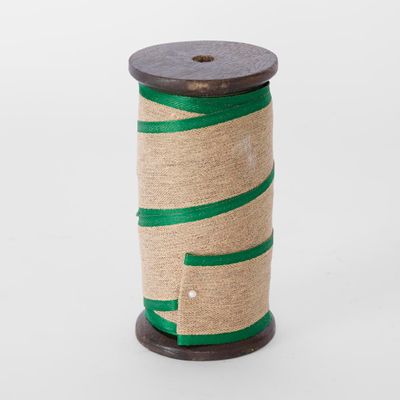 Jute Ribbon Green Trim 40mm x 10m