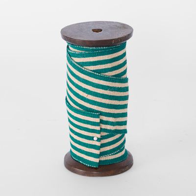 Carnivale Stripe Jute Turquoise 60mm x 5m