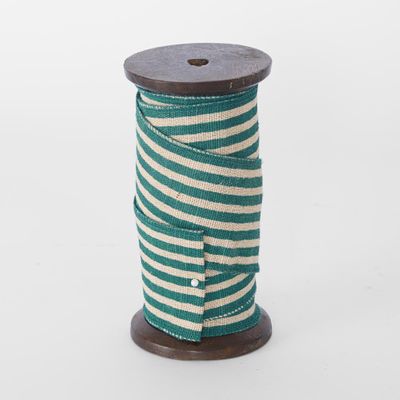 Carnivale Stripe Jute Turquoise Orange 60mm x 5m