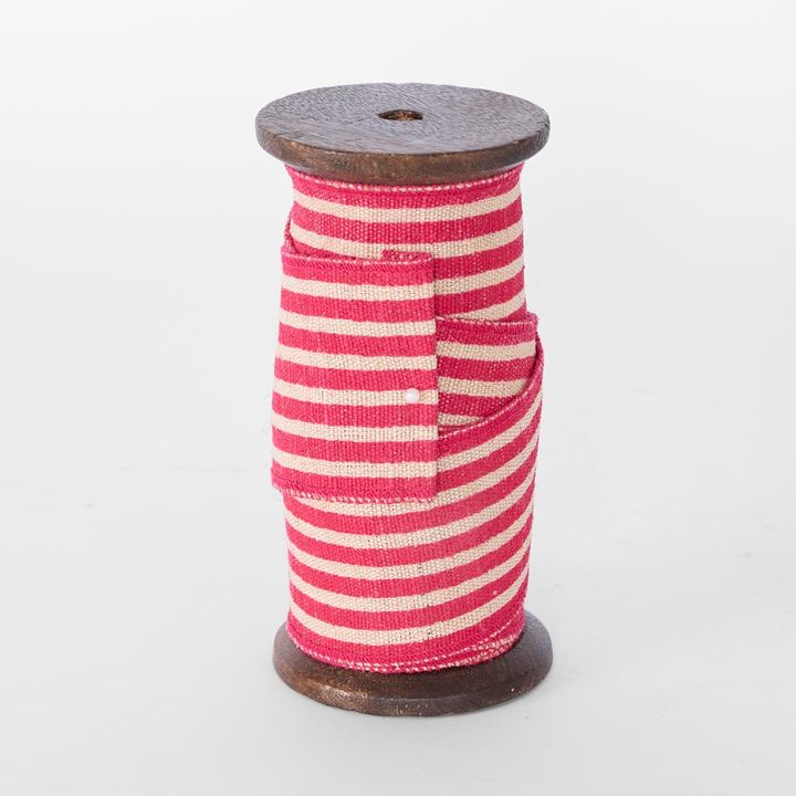 Carnivale Stripe Jute Ribbon Fuchsia 60mm x 5m