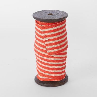 Carnivale Stripe Jute Ribbon Orange 60mm x 5m