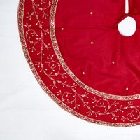 Silk Meander Tree Skirt Red