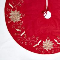 Silk Floral Meander Tree Skirt Red