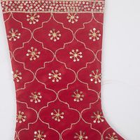 Silk Mosaic Stocking Red