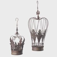 Antiqed Metal Imperial Hanging Crown Large