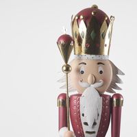 Regal Nutcracker with Staff - Red Jacket