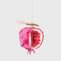 Luxe Beaded Pomegranate Tree Decoration Plum