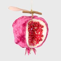 Luxe Beaded Pomegranate Tree Decoration Plum