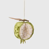 Luxe Beaded Pomegranate Tree Decoration Green