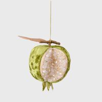 Luxe Beaded Pomegranate Tree Decoration Green