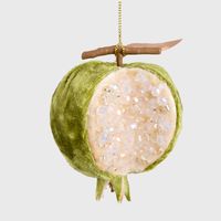 Luxe Beaded Pomegranate Tree Decoration Green