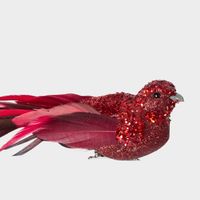 Calypso Clip on Bird Set of 3 Red