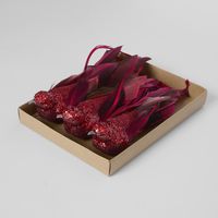 Calypso Clip on Bird Set of 3 Red