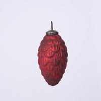 Antiqued Glass Pinecone Decoration Red Small