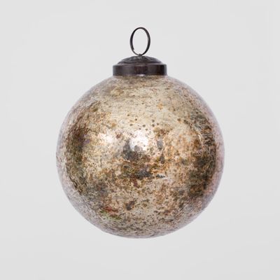 Antiqued Glass Bauble Gold