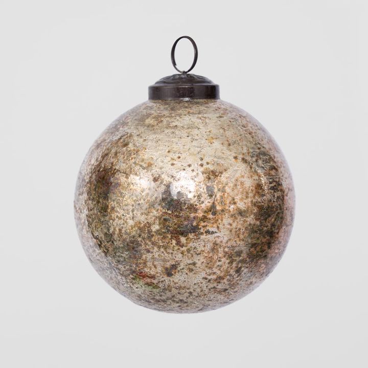 Antiqued Glass Bauble Gold