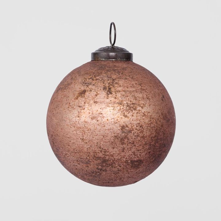 Antiqued Glass Bauble Bronze