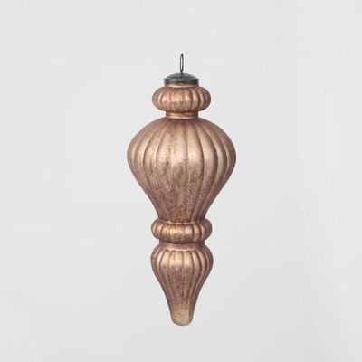 Antiqued Glass Hanging Finial Bronze Small