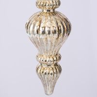 Antiqued Glass Hanging Finial Gold Small