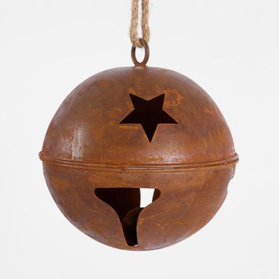 Rusty Round Star Bell Medium