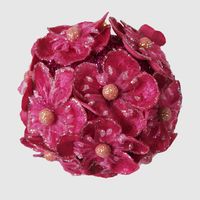 Glitter Hydrangea Bauble Fuchsia