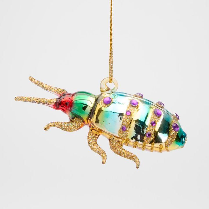 Majestic Emerald Ruby Beetle Decoration