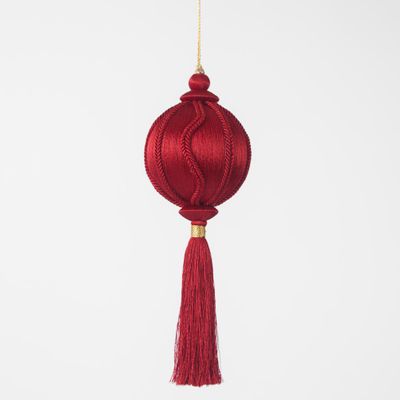 Silk Tassel Bauble Decoration Red