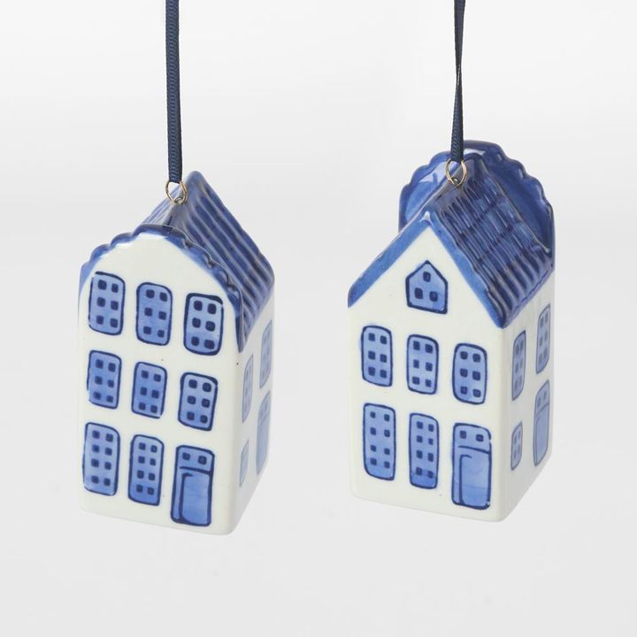 Porcelain House Decorations - Set of 2