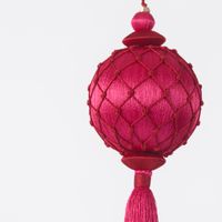 Silk Lattice Tassel Decoration Fuchsia & Red