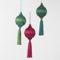Silk Lattice Tassel Decoration Fuchsia & Red