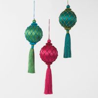 Silk Lattice Tassel Decoration Fuchsia & Red