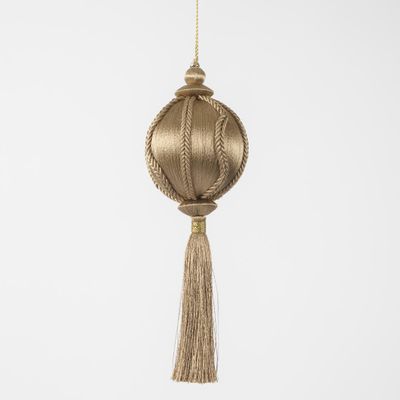 Silk Tassel Bauble Decoration Champagne